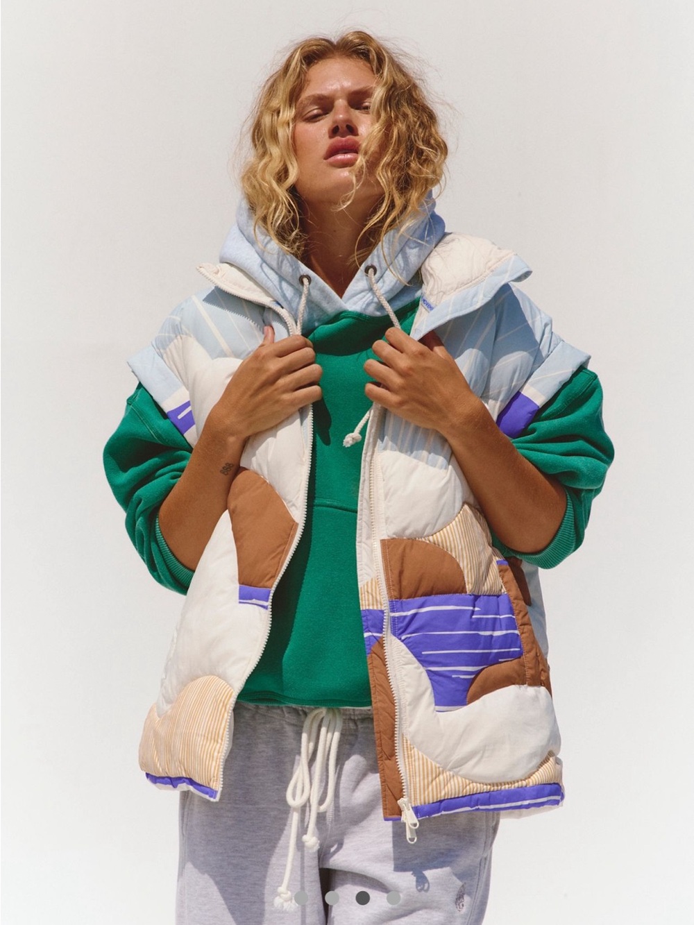 FP Movement In A Bubble Conversational Quilted Puffer Vest in Rising Sun Sky